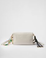 Prada Soft Sound Small Leather Shoulder Bag With Charms - Image 4